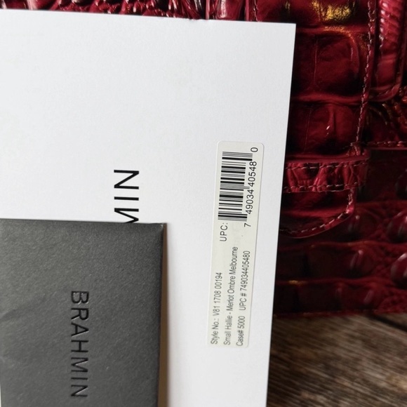 Brahmin Small Hallie Merlot Ombre Melbourne NWT Beautiful Red leather bag - Picture 7 of 11